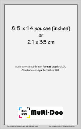 Image de Impression Format légal (8.5" x 14")