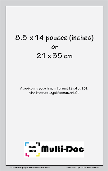 Image de Impression Format légal (8.5" x 14")
